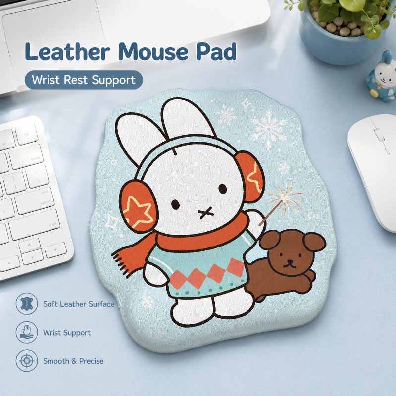 Desk Setup Office - Mouse Pad de Couro Anime Miffy