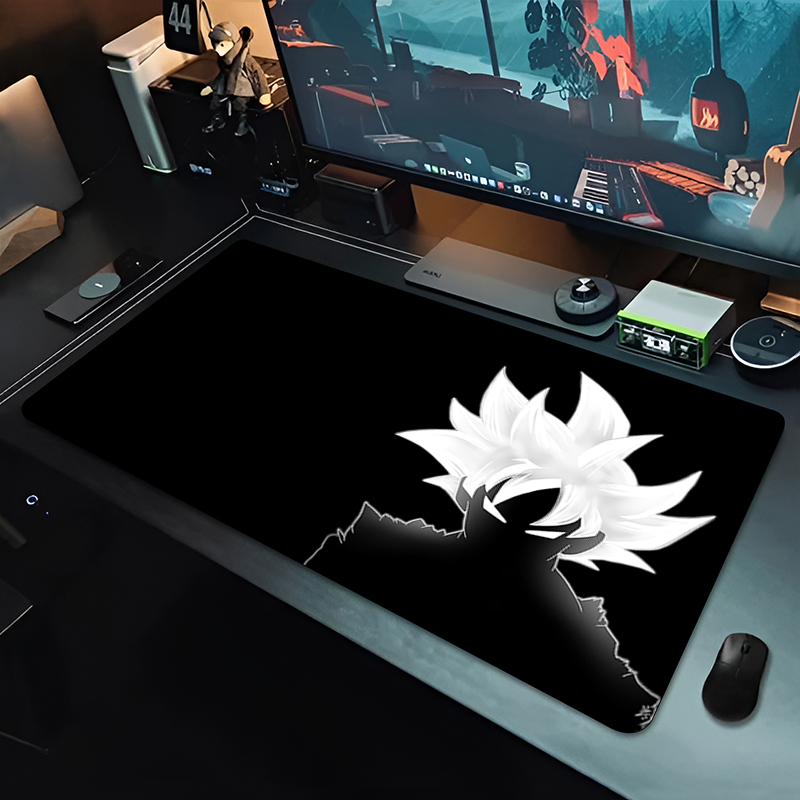 Desk Setup Computer - Mouse Pad Grande DBZ Black Anime